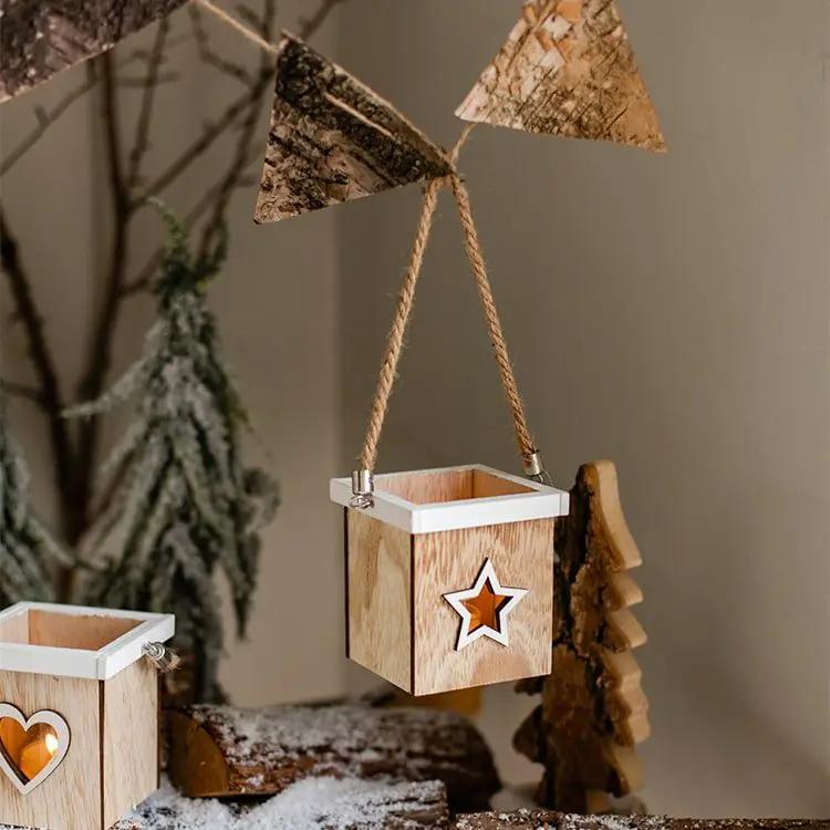 Christmas Tree Wood Box Candle Holder Ornament Randomly Picked by RusticReach
