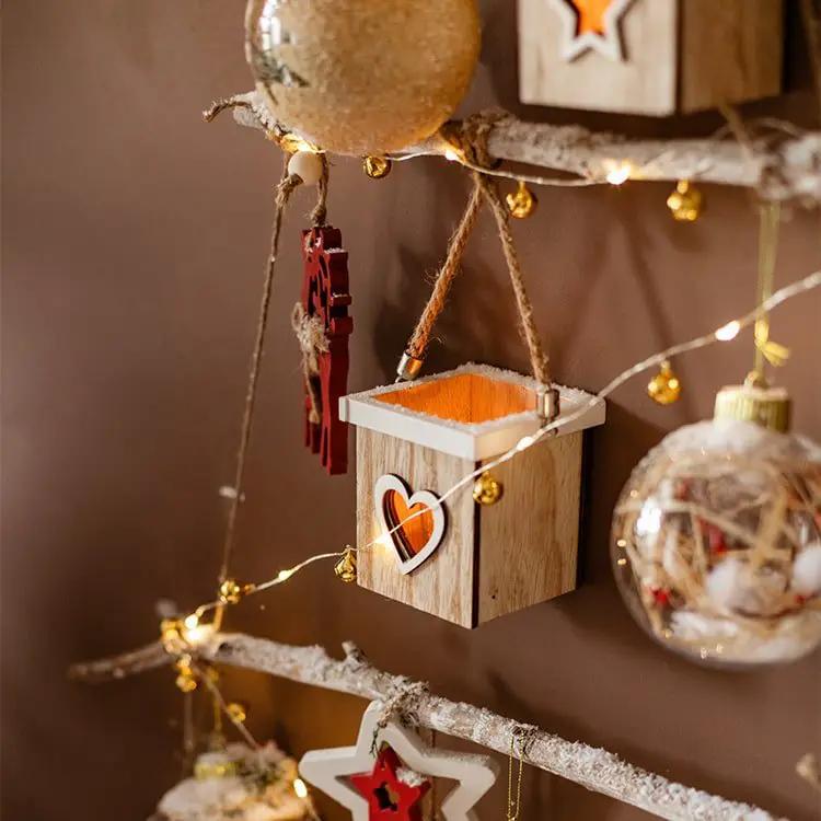 Christmas Tree Wood Box Candle Holder Ornament Randomly Picked by RusticReach