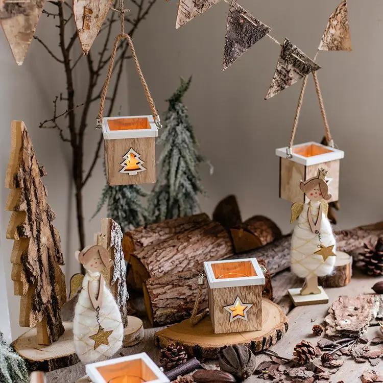 Christmas Tree Wood Box Candle Holder Ornament Randomly Picked by RusticReach