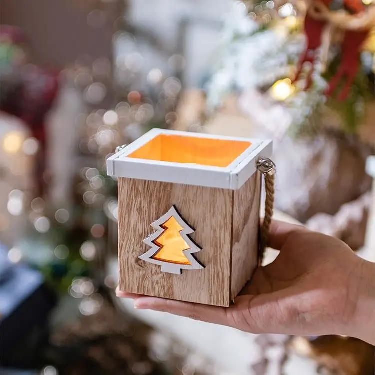 Christmas Tree Wood Box Candle Holder Ornament Randomly Picked by RusticReach