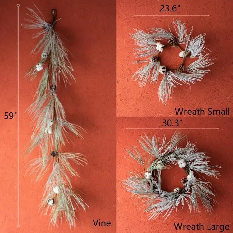 Christmas Faux Snow Pine Needle Wreath or Vine by RusticReach