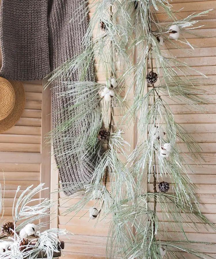 Christmas Faux Snow Pine Needle Wreath or Vine by RusticReach