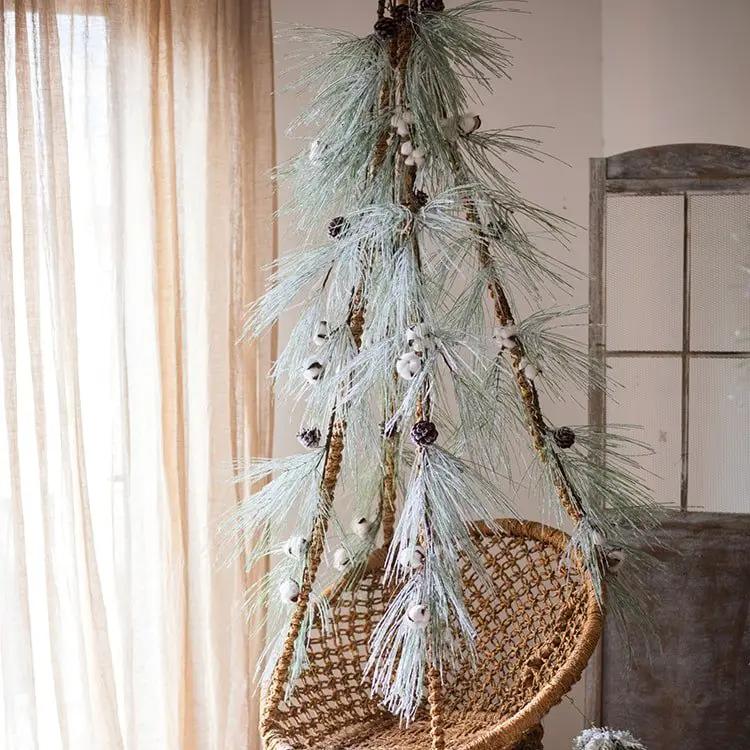 Christmas Faux Snow Pine Needle Wreath or Vine by RusticReach