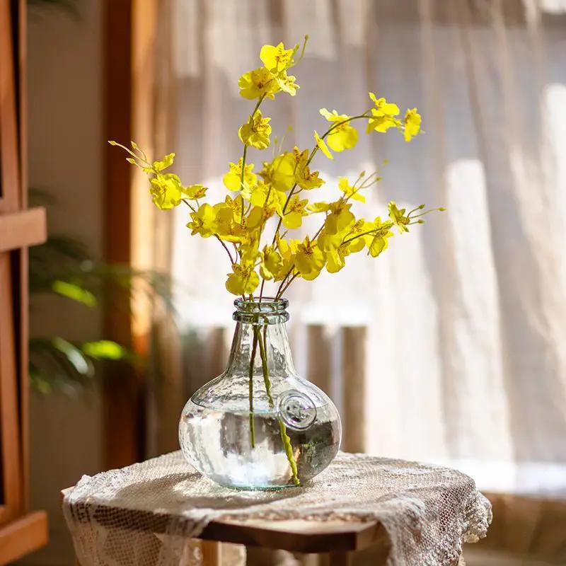 Faux Silk Artificial Yellow Dancing Lady Orchid Stem Bundle 19" Tall by RusticReach