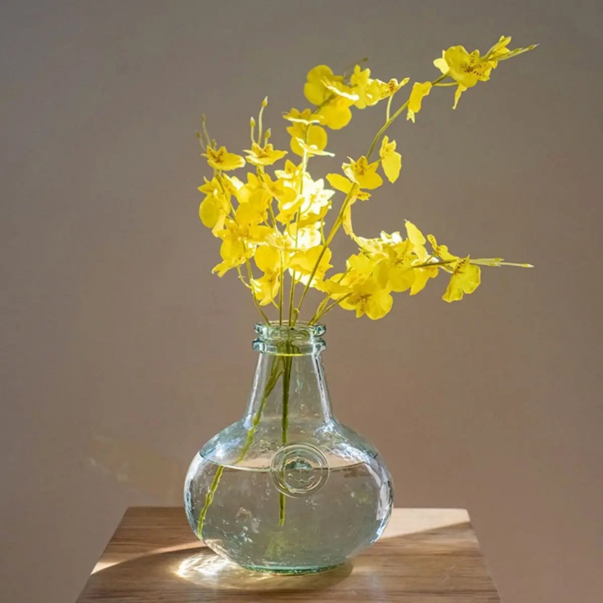 Faux Silk Artificial Yellow Dancing Lady Orchid Stem Bundle 19" Tall by RusticReach