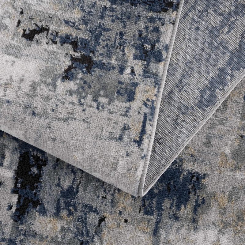 Campsall Gray&Blue Abstract Area Rug by Hauteloom