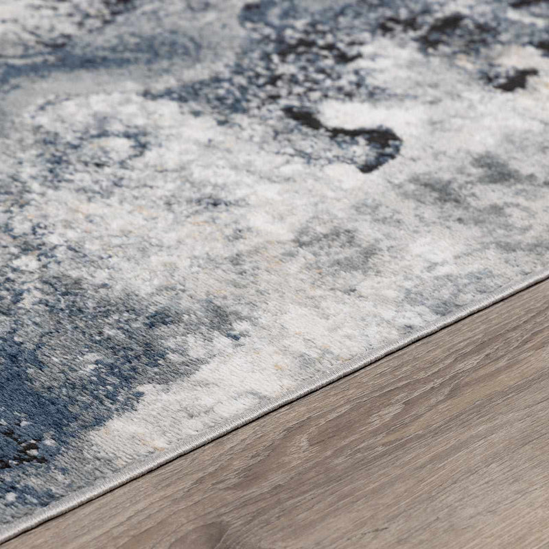 Kirkland Dark Blue Marble Rug by Boutique Rugs