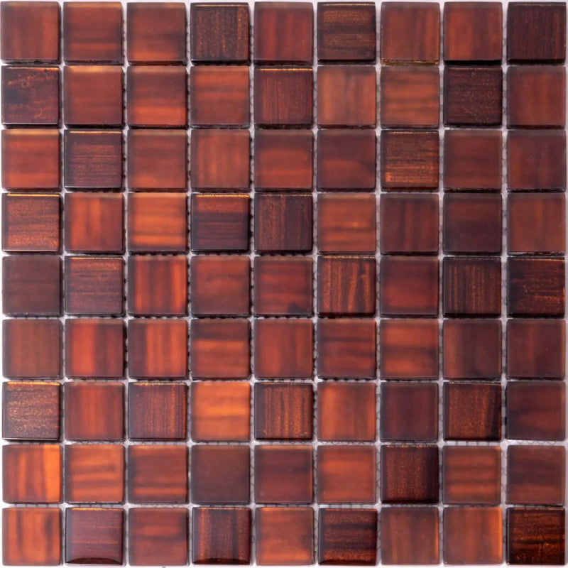 Bronze 11x11 Glossy Matte Square Glass Mosaic Tile (5 pack, 4.43 sq ft/case) by Apollo Tile