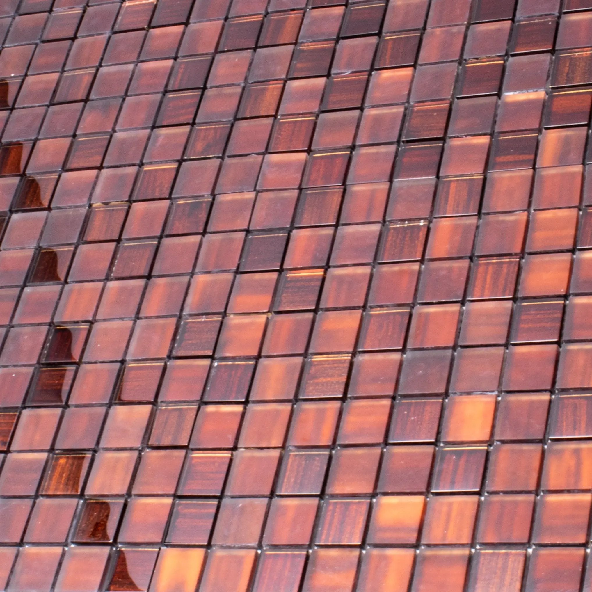 Bronze 11x11 Glossy Matte Square Glass Mosaic Tile (5 pack, 4.43 sq ft/case) by Apollo Tile