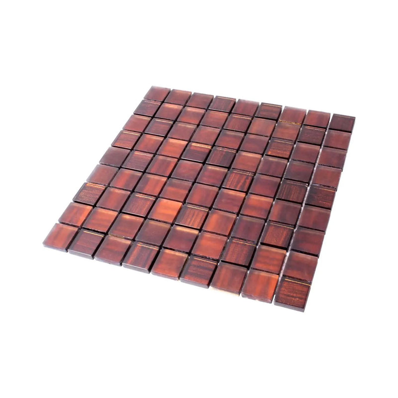 Bronze 11x11 Glossy Matte Square Glass Mosaic Tile (5 pack, 4.43 sq ft/case) by Apollo Tile