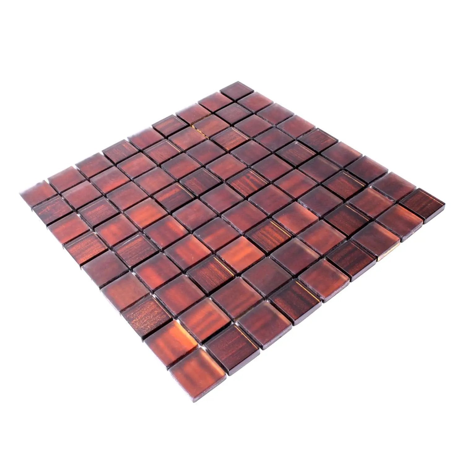 Bronze 11x11 Glossy Matte Square Glass Mosaic Tile (5 pack, 4.43 sq ft/case) by Apollo Tile