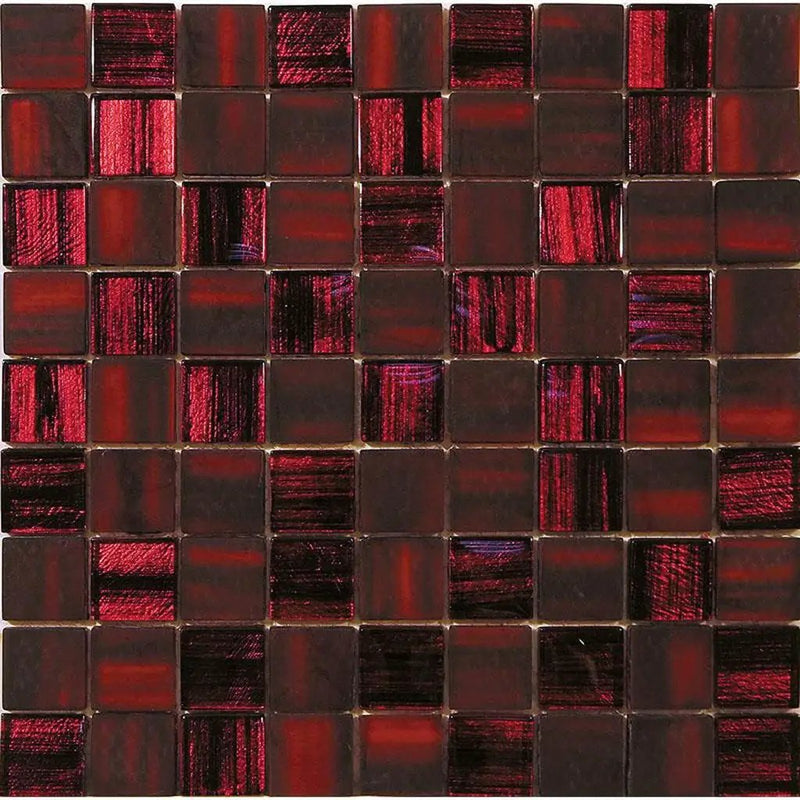 Jam Red 11x11 Glossy Matte Square Glass Mosaic Tile (5 pack, 4.43 sq ft/case)