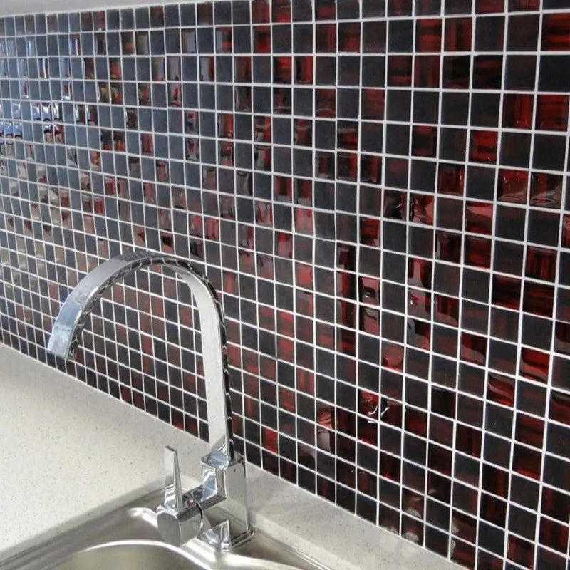 Jam Red 11x11 Glossy Matte Square Glass Mosaic Tile (5 pack, 4.43 sq ft/case) by Apollo Tile