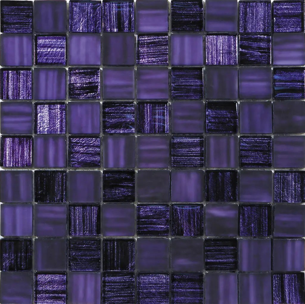 Purple 11x11 Glossy Matte Square Glass Mosaic Tile (5 pack, 4.43 sq ft/case) by Apollo Tile
