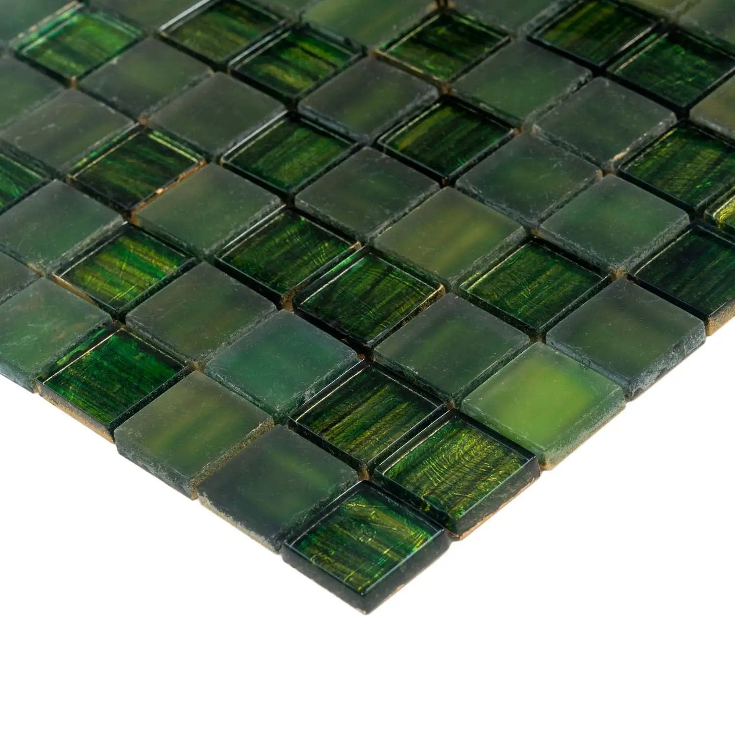 Emerald Green 11x11 Glossy Matte Square Glass Mosaic Tile (5 pack, 4.43 sq ft/case) by Apollo Tile