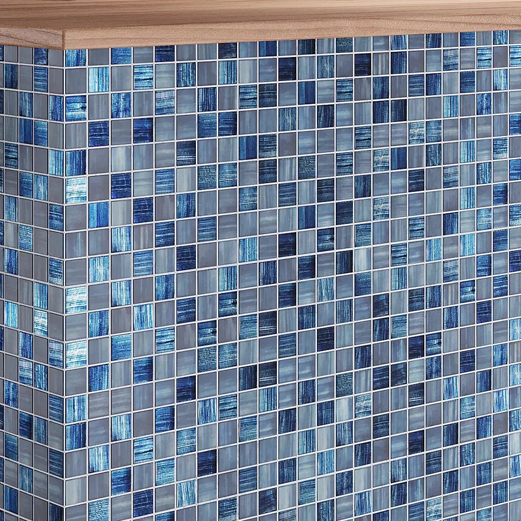 Blue 11x11 Glossy Matte Square Glass Mosaic Tile (5 pack, 4.43 sq ft/case) by Apollo Tile