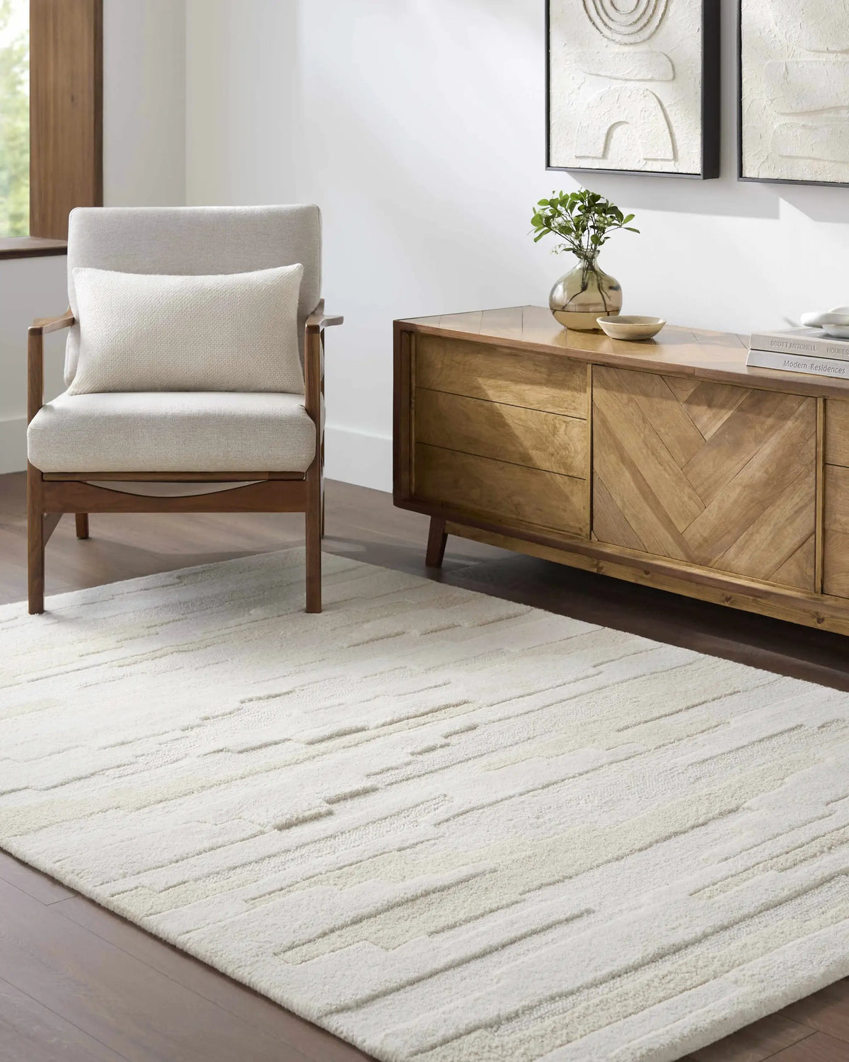 Anufry Area Rug, installed in a room