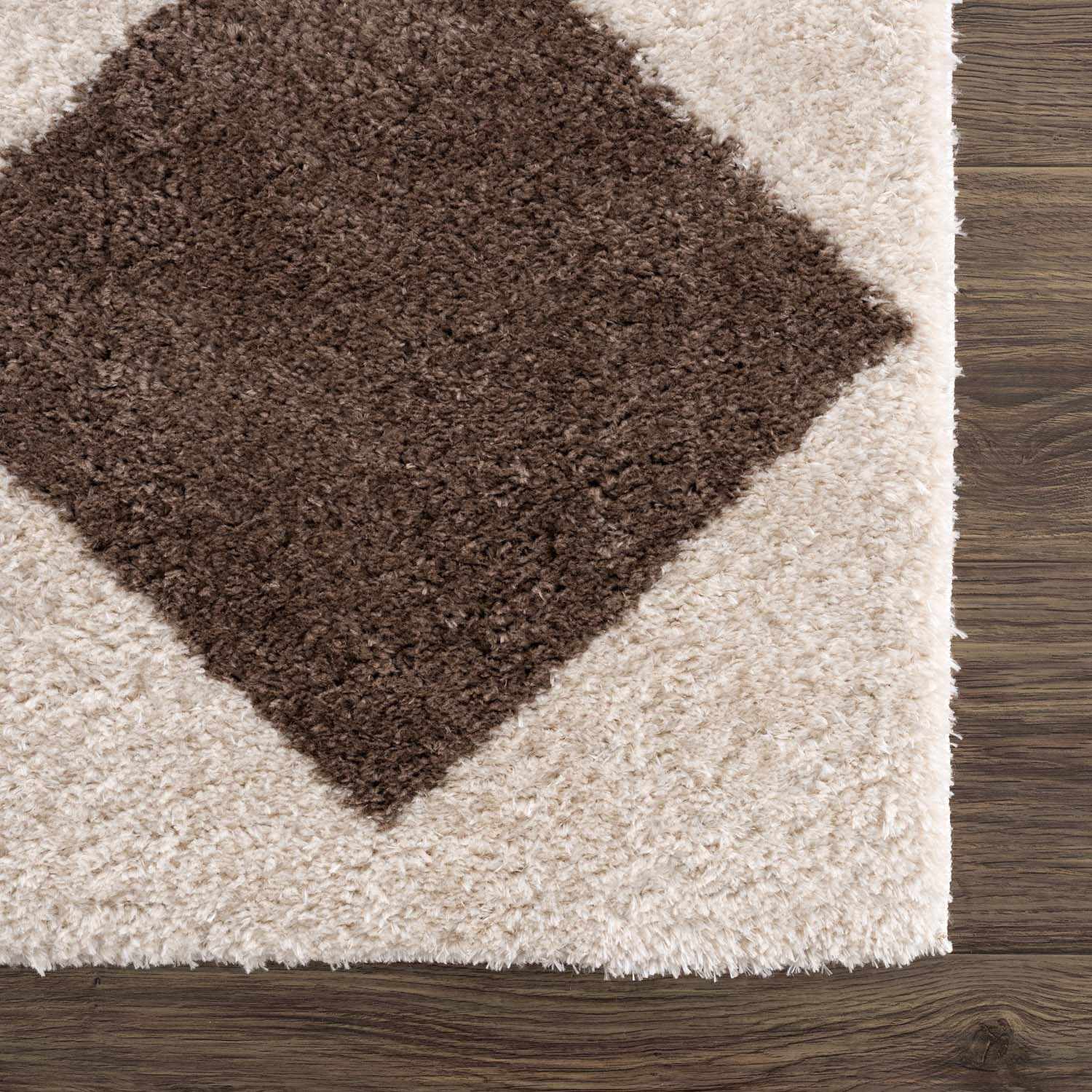 Arilla Brown Washable Diamond Area Rug by Boutique Rugs