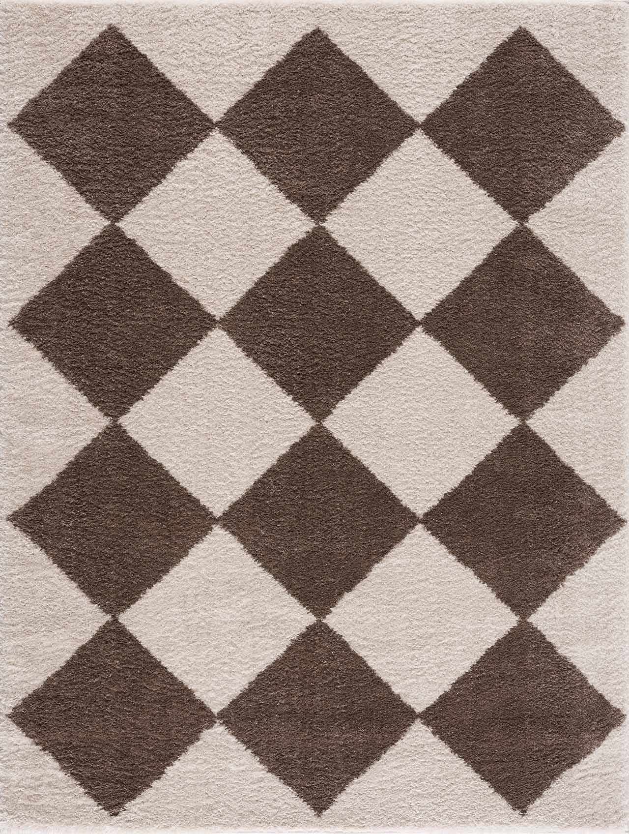 Arilla Brown Washable Diamond Area Rug by Boutique Rugs