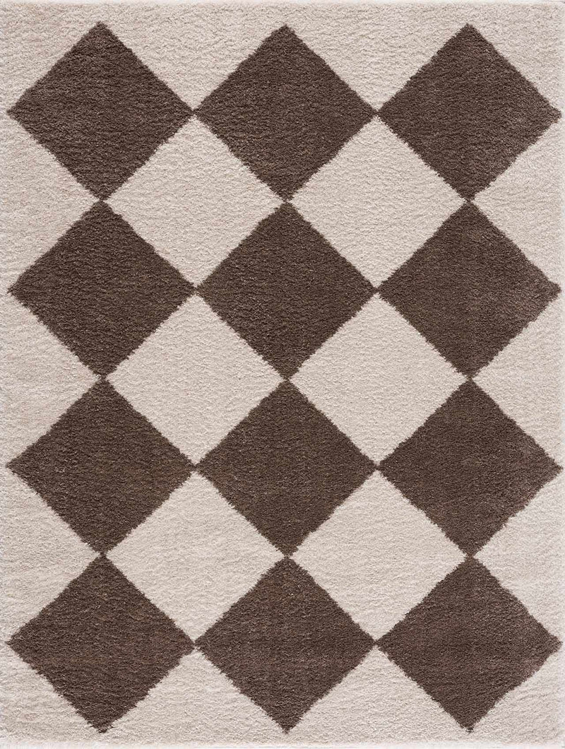Arilla Brown Washable Diamond Area Rug by Boutique Rugs