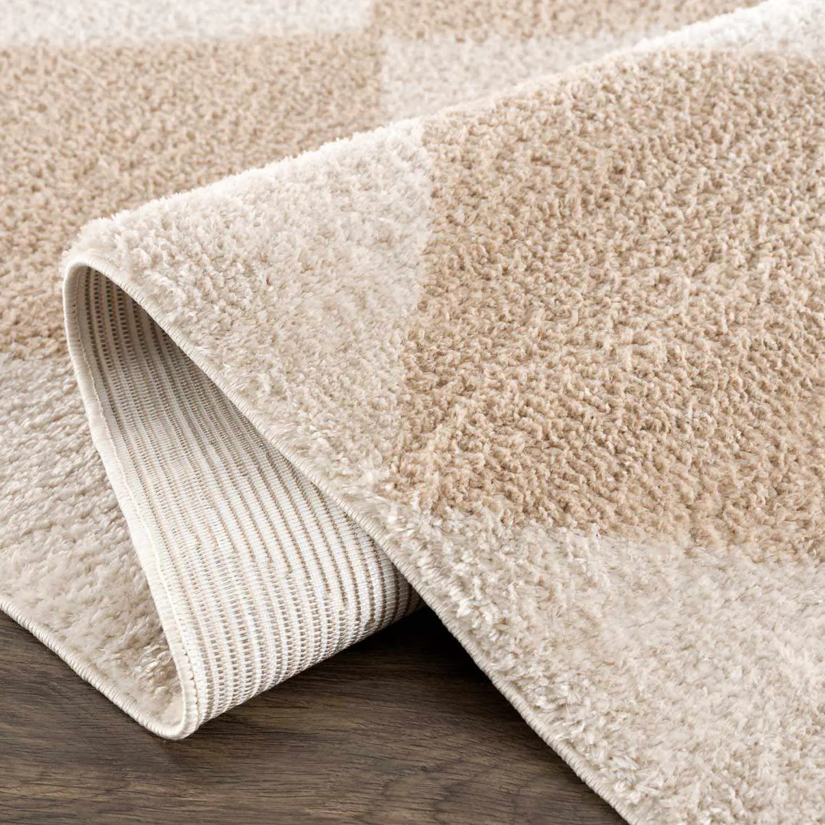 Arilla Beige Washable Diamond Area Rug, photo 6 of 11