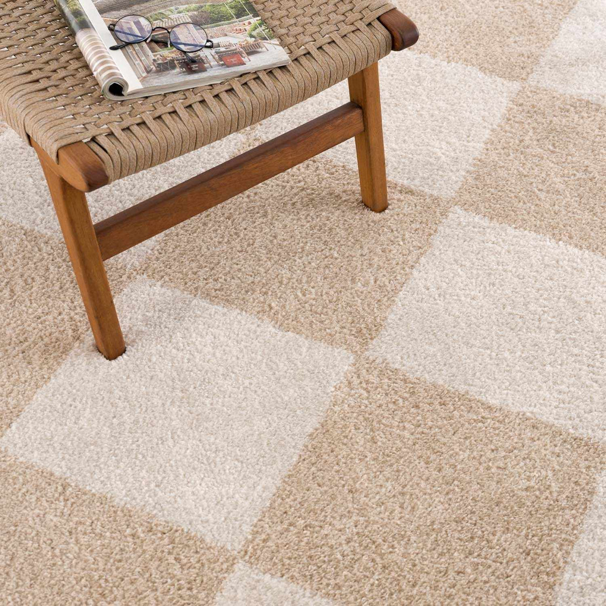 Arilla Beige Washable Diamond Area Rug, photo 10 of 11