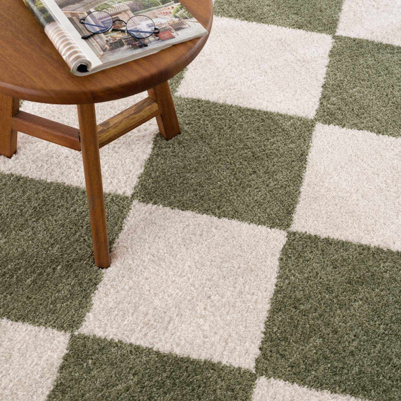 Arilla Green Washable Diamond Area Rug by Boutique Rugs
