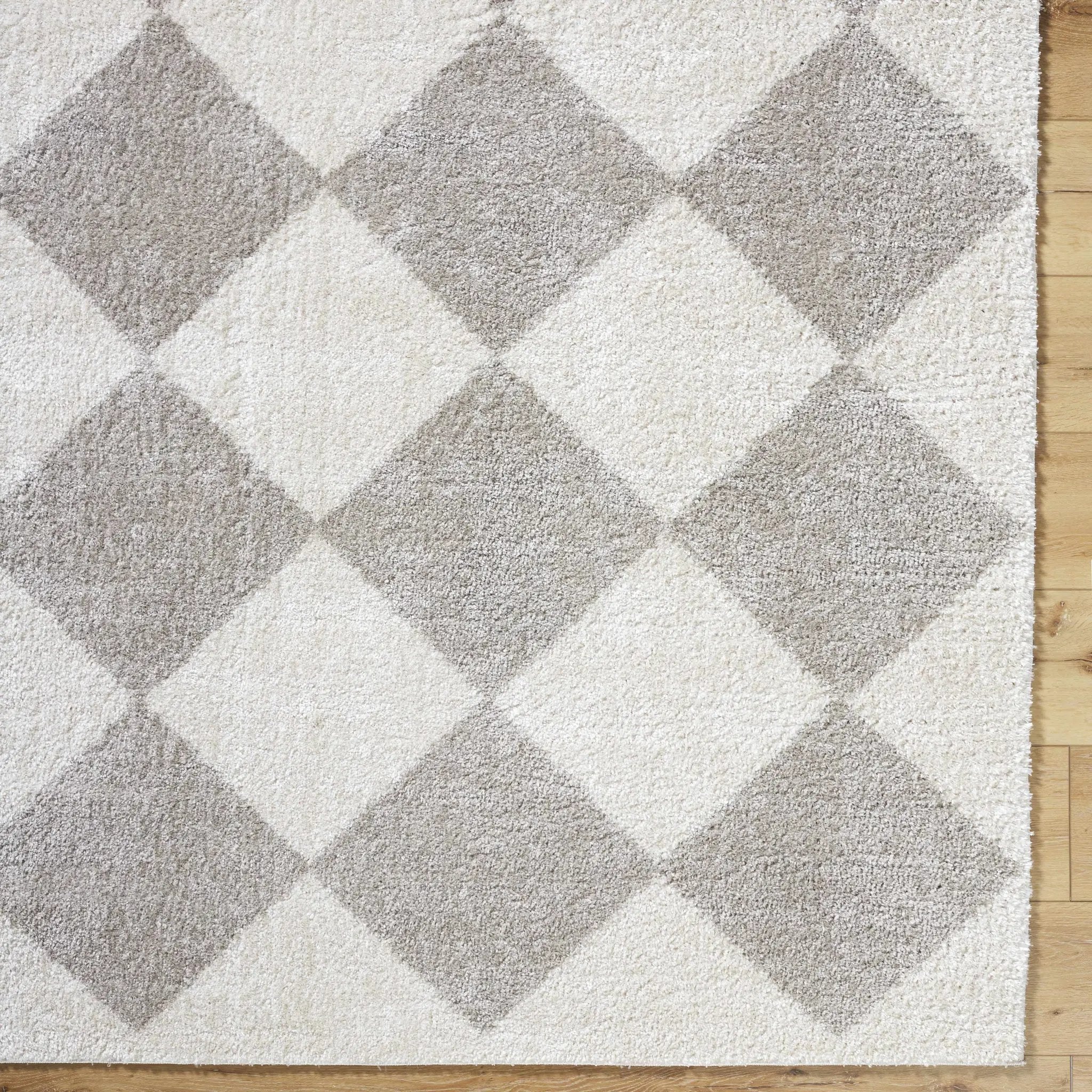 Arilla Gray Washable Diamond Area Rug by Boutique Rugs