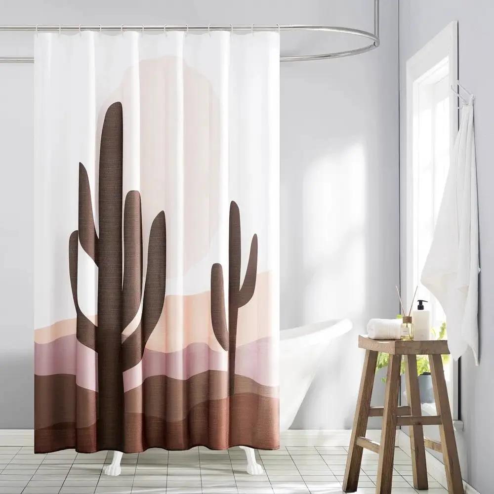 72-in. Desert Cactus Sunset Brown Red Tan Southwest Shower Curtain by HomePacific