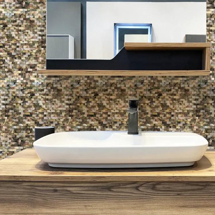 Beige Brown 11x12 Polished Brick Shell Mother of Pearl Mosaic Tile (20 pack, 19.34 sq ft/case) by Apollo Tile