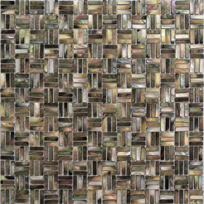 Beige Brown 12x12 Polished Brick Shell Mother of Pearl Mosaic Tile (20 pack, 18.05 sq ft/case) by Apollo Tile