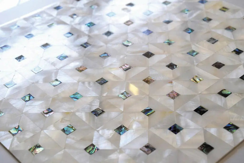 White 12x12 Polished Square Shell Mother of Pearl Mosaic Tile (20 pack, 20.33 sq ft/case) by Apollo Tile