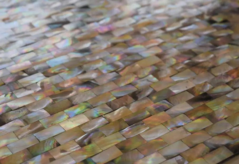Brown 11x12 Polished Brick Shell Mother of Pearl Mosaic Tile (20 pack, 19 sq ft/case) by Apollo Tile