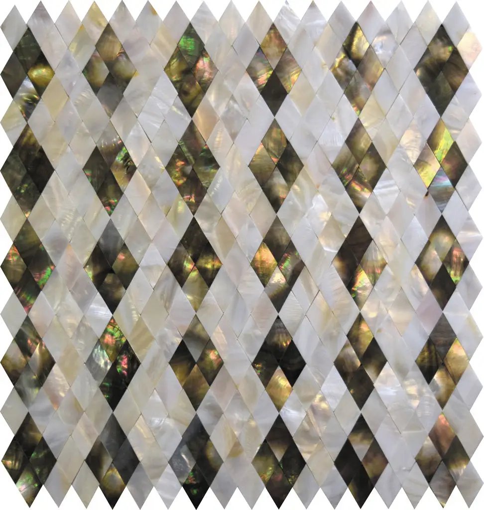 White 12x12 Polished Diamond Shell Mother of Pearl Mosaic Tile (20 pack, 19.99 sq ft/case) by Apollo Tile