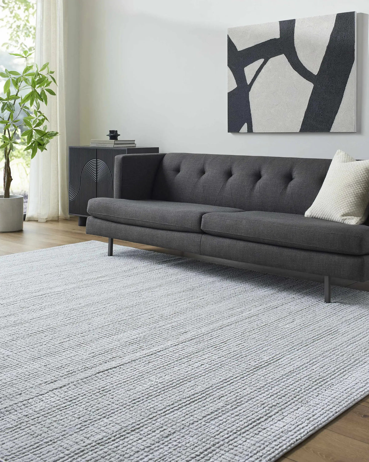 Albena Gray Area Rug, installed in a room 3