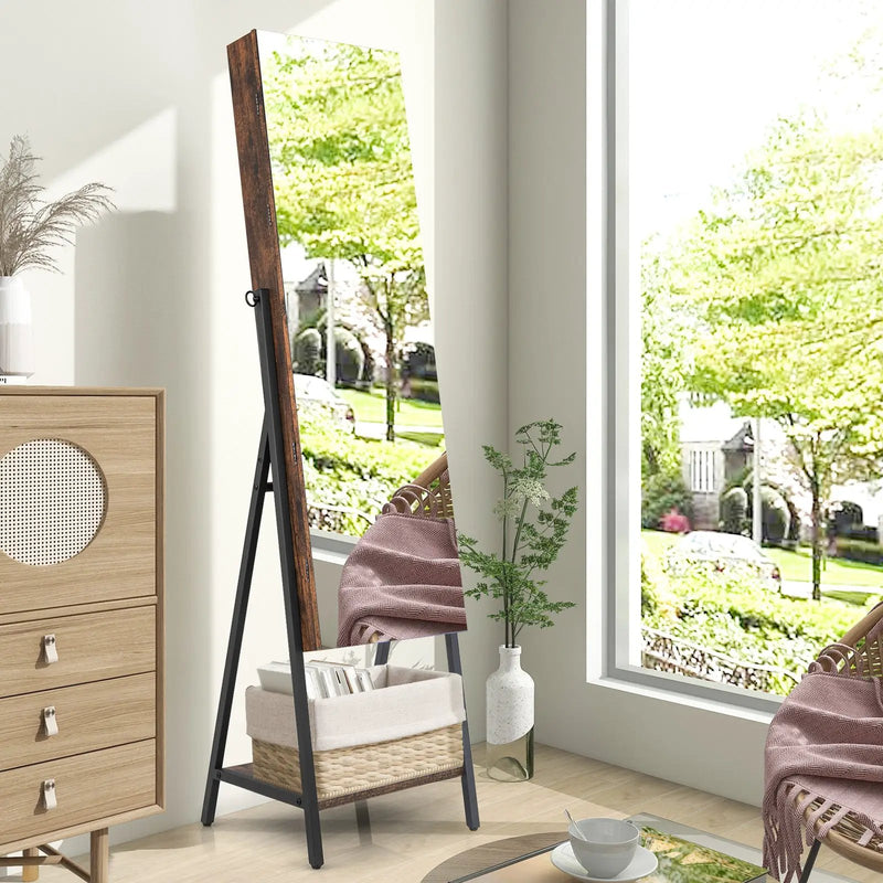 Freestanding Jewelry Cabinet with Full-Length Mirror by DirectDeals