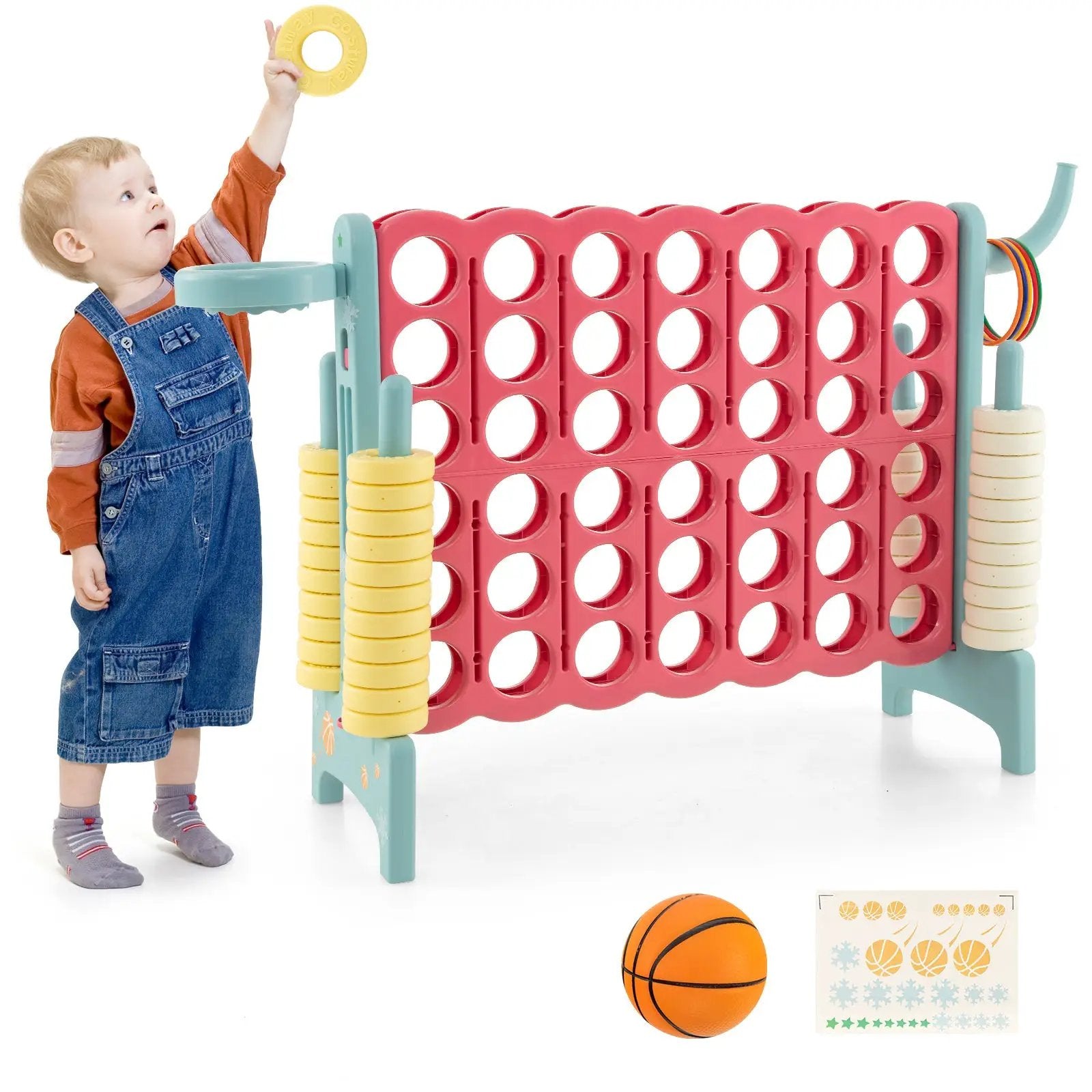 4-in-a-Row Connect Game with Basketball Hoop and Toss Ring by DirectDeals