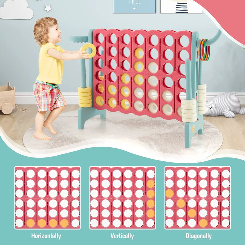 4-in-a-Row Connect Game with Basketball Hoop and Toss Ring by DirectDeals