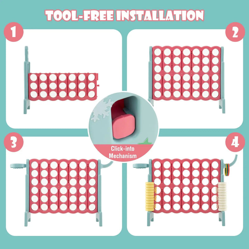 4-in-a-Row Connect Game with Basketball Hoop and Toss Ring by DirectDeals