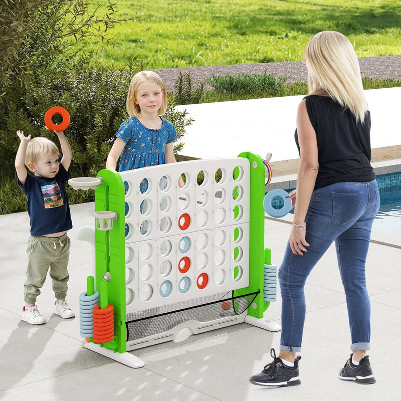 Jumbo 4-to-Score Game with Ring-toss and Basketball Hoop by DirectDeals