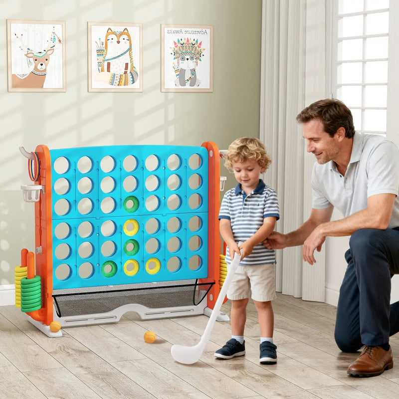 Jumbo 4-to-Score Game with Ring-toss and Basketball Hoop by DirectDeals