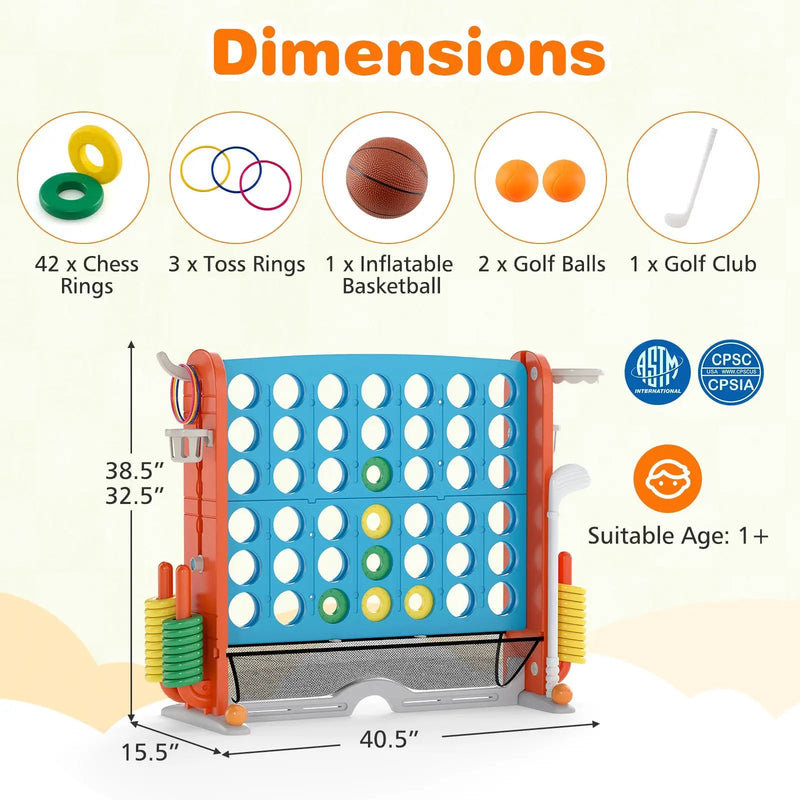 Jumbo 4-to-Score Game with Ring-toss and Basketball Hoop by DirectDeals