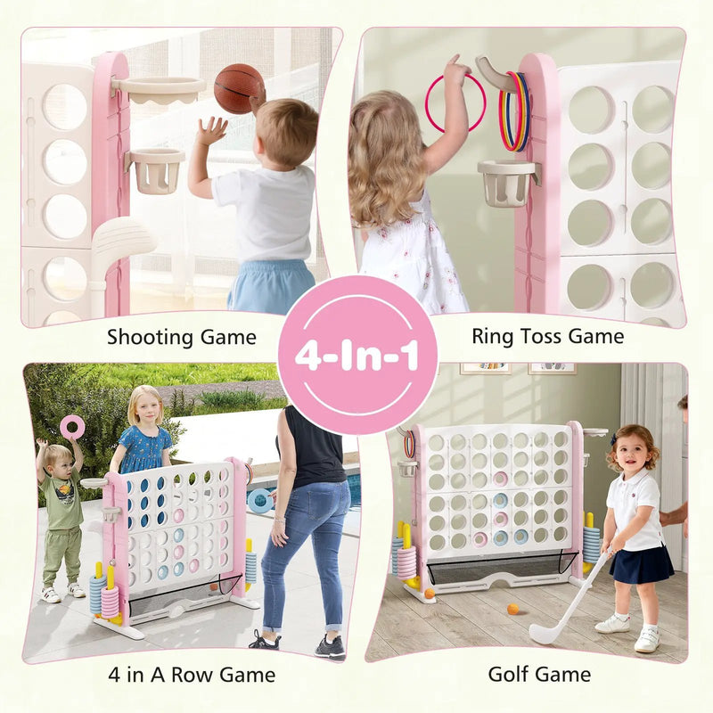 Jumbo 4-to-Score Game with Ring-toss and Basketball Hoop by DirectDeals