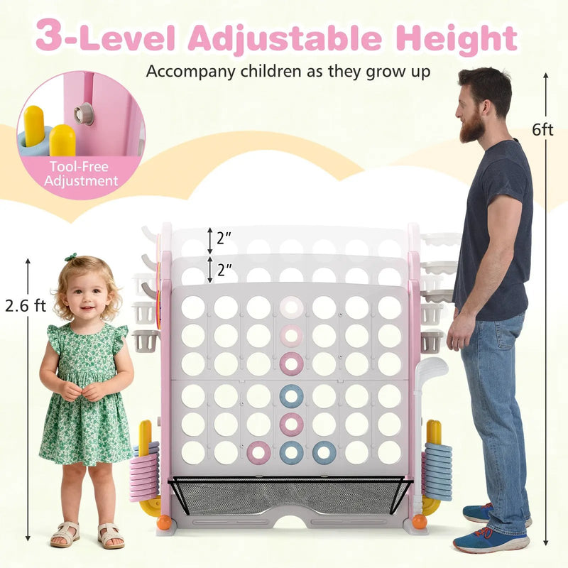 Jumbo 4-to-Score Game with Ring-toss and Basketball Hoop by DirectDeals