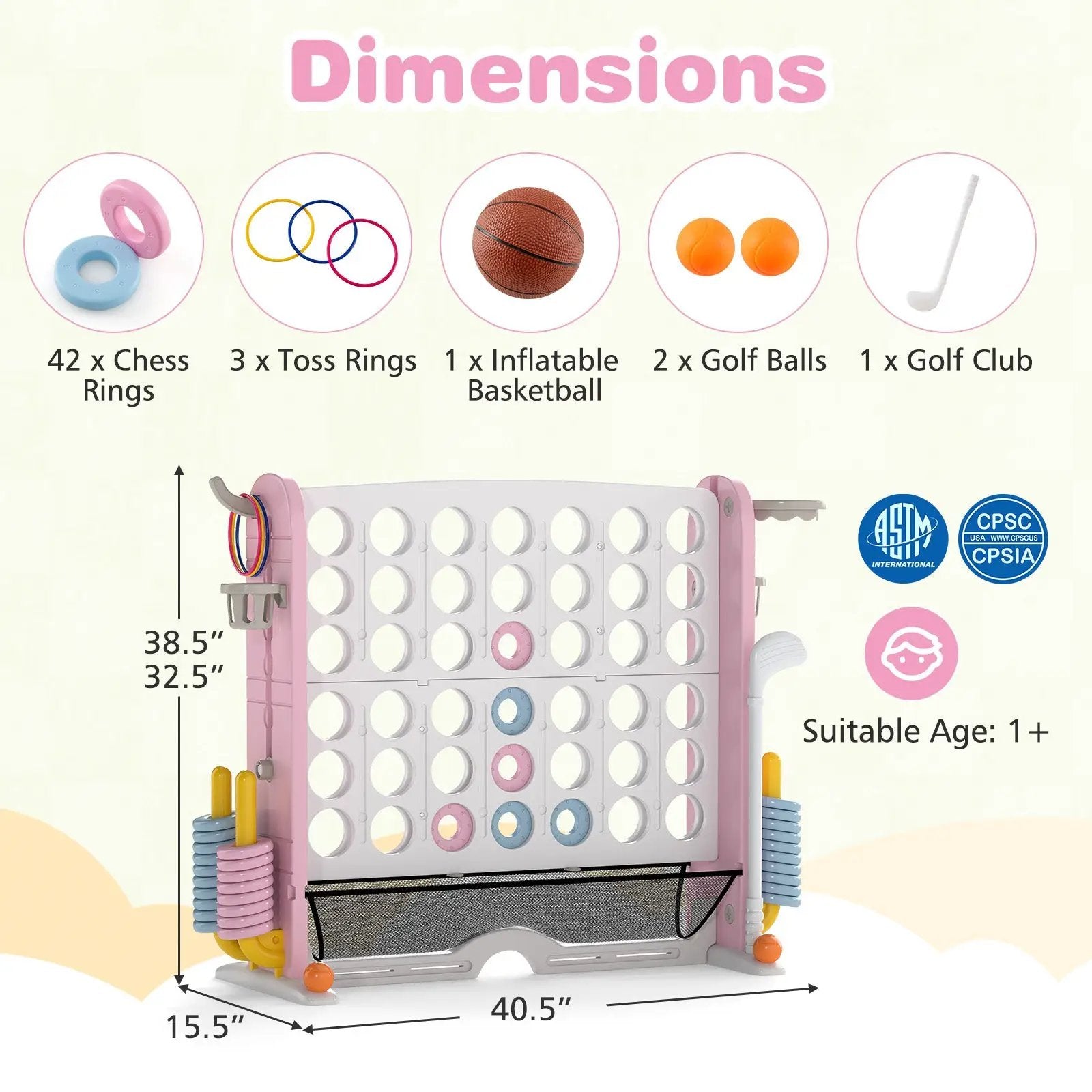 Jumbo 4-to-Score Game with Ring-toss and Basketball Hoop by DirectDeals