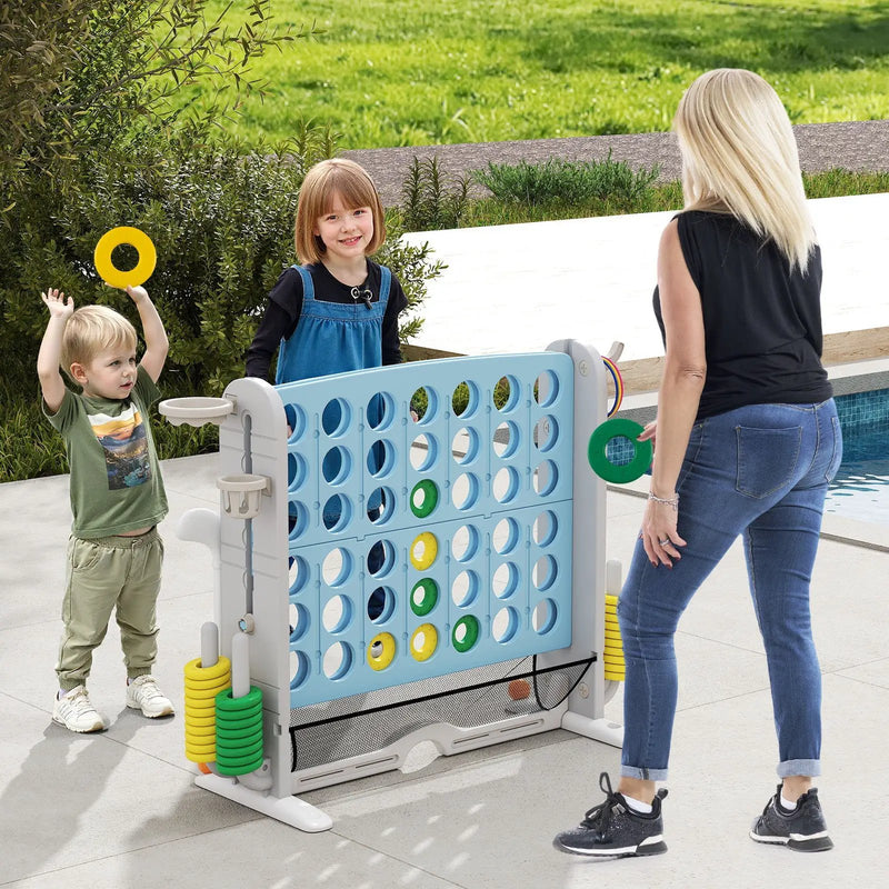 Jumbo 4-to-Score Game with Ring-toss and Basketball Hoop by DirectDeals