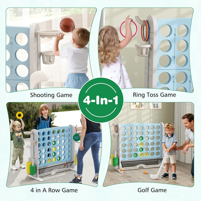 Jumbo 4-to-Score Game with Ring-toss and Basketball Hoop by DirectDeals