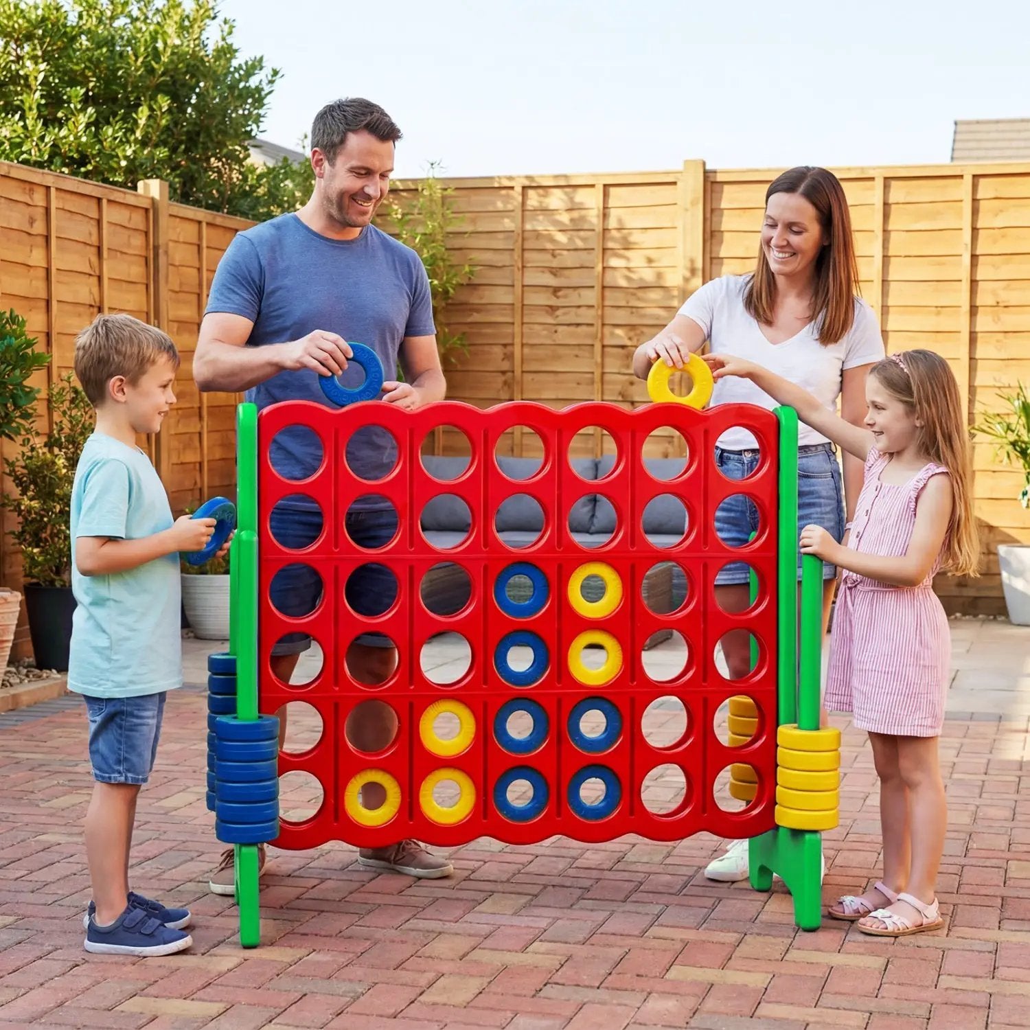 Jumbo 4-to-Score Game Set 3.5FT Tall Oversized Outdoor Lawn Game by DirectDeals