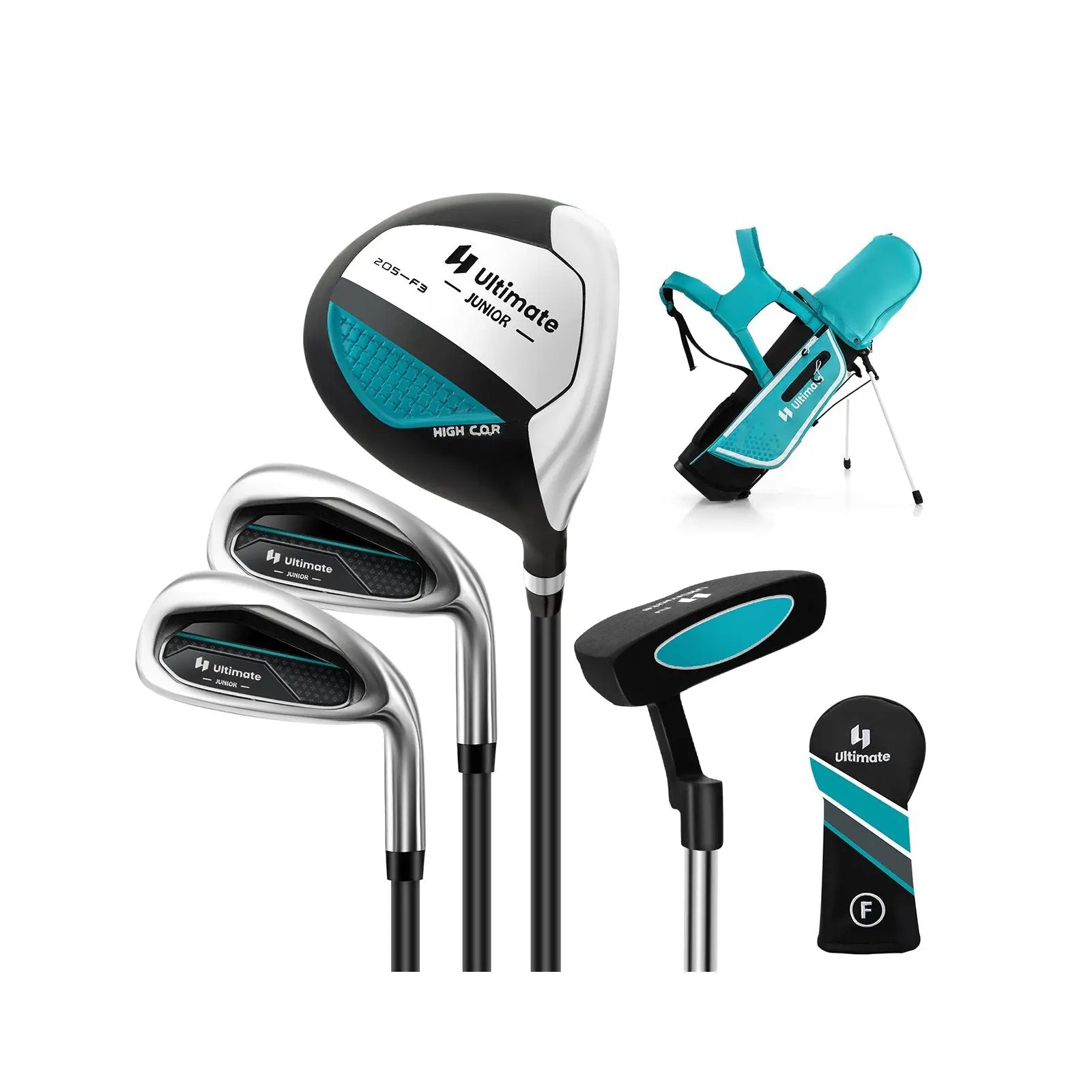 Junior Complete Golf Club Set Right Hand with Rain Hood for Kids by DirectDeals