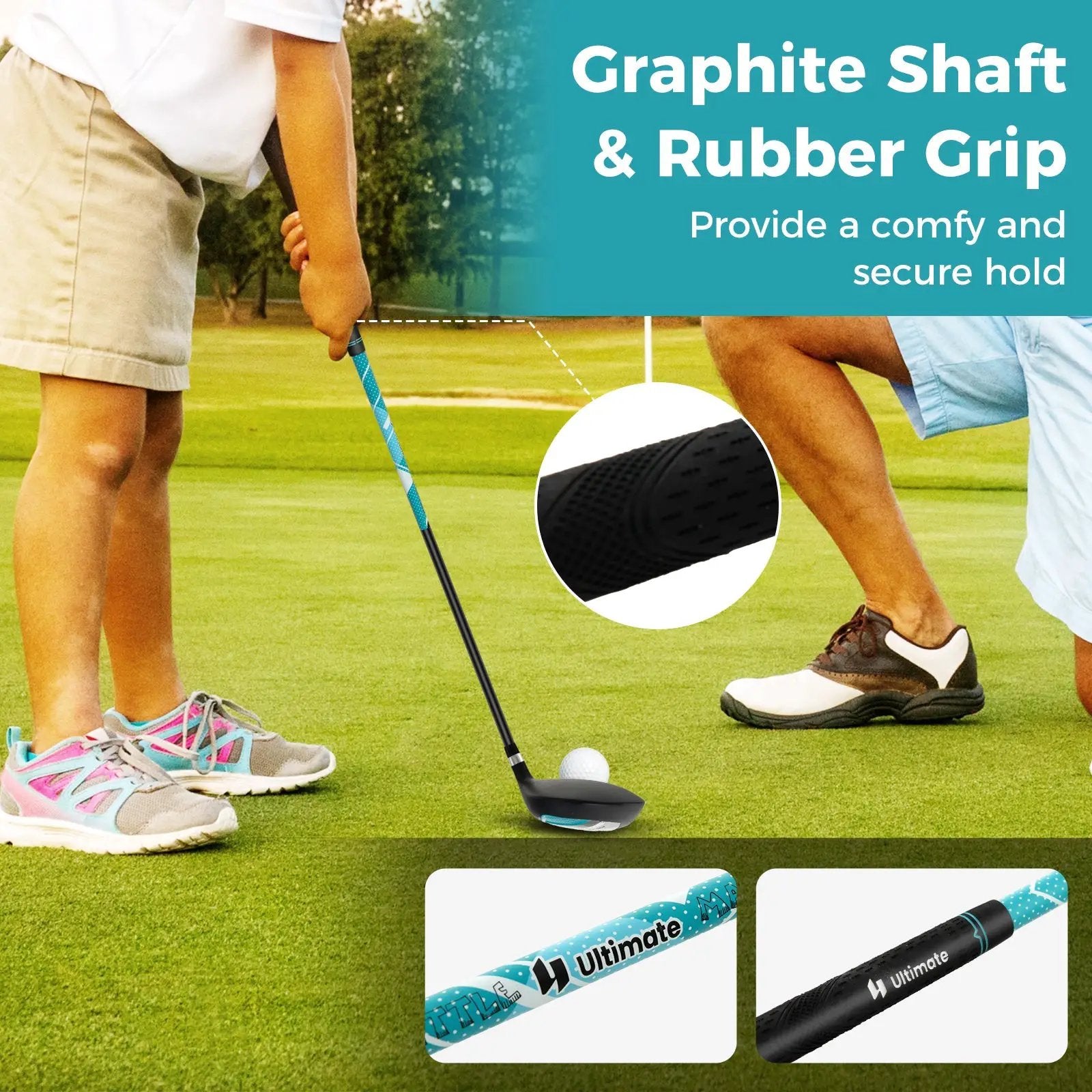 Junior Complete Golf Club Set for Kids with Rain Hood Right Hand Children Golf Age 8-10 Years Old by DirectDeals